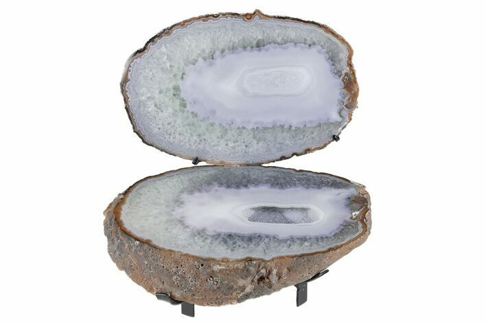 Cut Agate Nodule On Metal Stand #207007